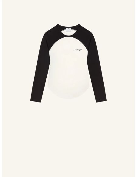 TSHIRT MANCHES LONGUES CIRCLE CONTRAST BLANC HERITAGE/NOIR