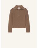 PULL RIBBED WOOL TRUCKER MOCHA