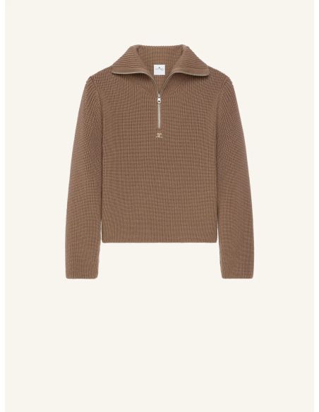 SWEATER RIBBED WOOL TRUCKER MOCHA