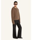 PULL RIBBED WOOL TRUCKER MOCHA