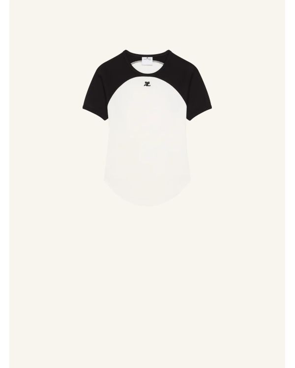 TSHIRT CIRCLE CONTRAST BLANC HERITAGE/NOIR