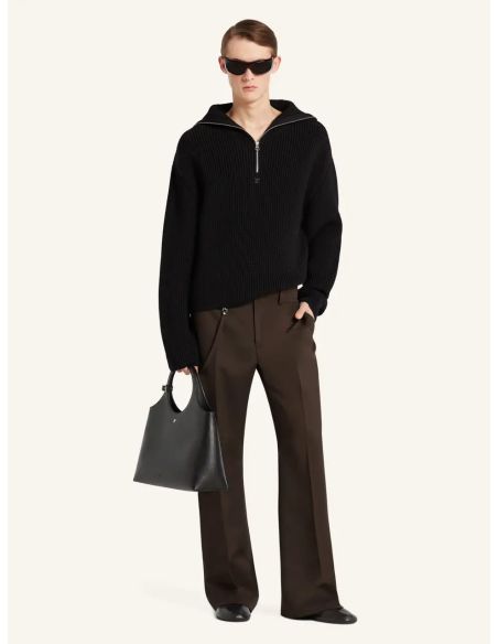 SWEATER RIBBED WOOL TRICKER BLACK