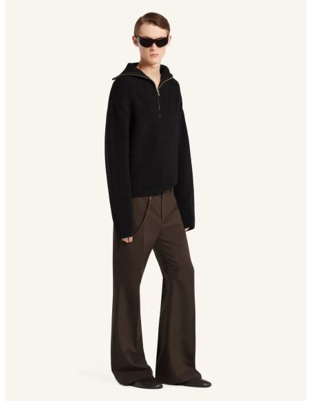 SWEATER RIBBED WOOL TRICKER BLACK