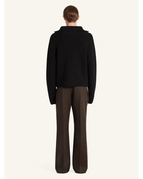 SWEATER RIBBED WOOL TRICKER BLACK