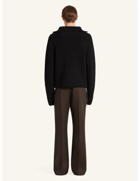 SWEATER RIBBED WOOL TRICKER BLACK