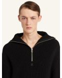 SWEATER RIBBED WOOL TRICKER BLACK