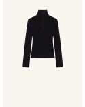 PULL ZIPPED MOCKNECK NOIR