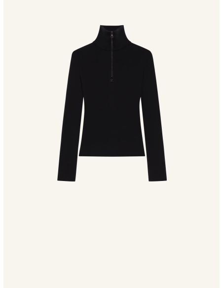 PULL ZIPPED MOCKNECK NOIR