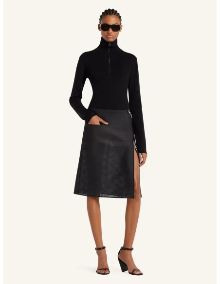 PULL ZIPPED MOCKNECK NOIR