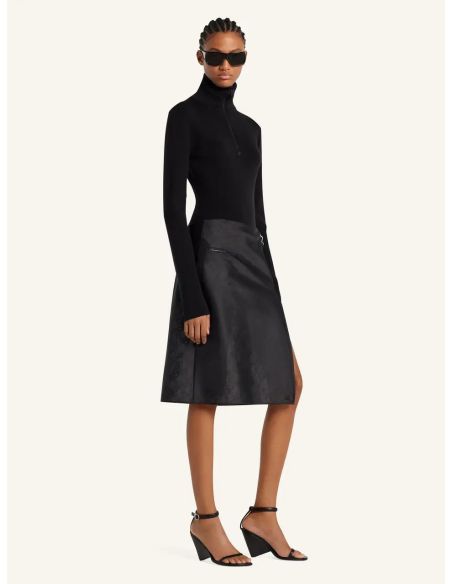 SWEATER ZIPPED MOCKNECK BLACK
