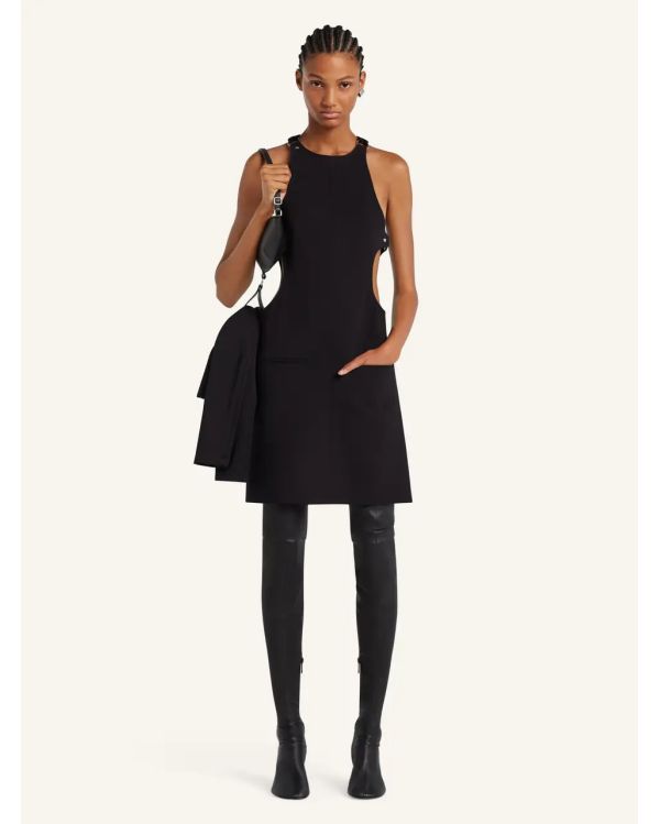 ROBE A LINE CUT OUT TAILORED NOIR