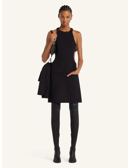 ROBE A LINE CUT OUT TAILORED NOIR