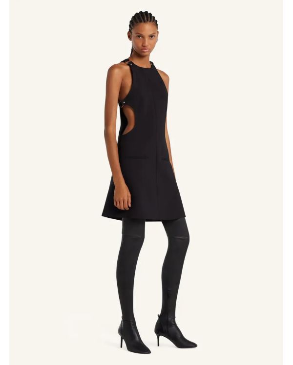 ROBE A LINE CUT OUT TAILORED NOIR 2