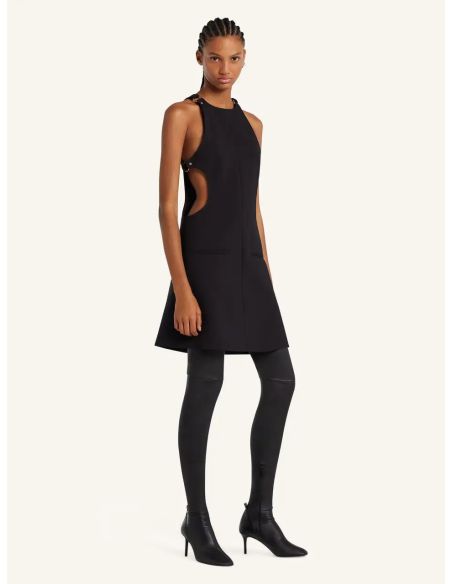 ROBE A LINE CUT OUT TAILORED NOIR