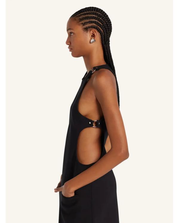 ROBE A LINE CUT OUT TAILORED NOIR