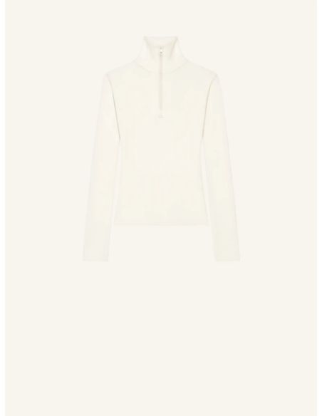 PULL ZIPPED MOCKNECK BLANC HERITAGE