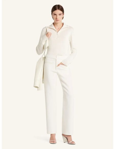 SWEATER ZIPPED MOCKNECK HERITAGE WHITE