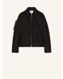 VESTE BOMBER EMBROIDERED WOOL NOIR