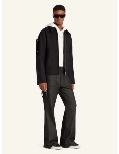 VESTE BOMBER EMBROIDERED WOOL NOIR