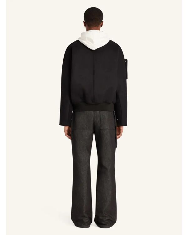 BOMBER JACKET EMBROIDERED WOOL BLACK