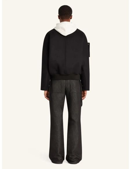 BOMBER JACKET EMBROIDERED WOOL BLACK