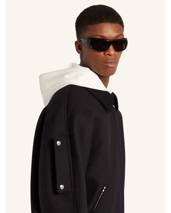 BOMBER JACKET EMBROIDERED WOOL BLACK