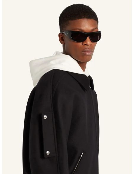 VESTE BOMBER EMBROIDERED WOOL NOIR