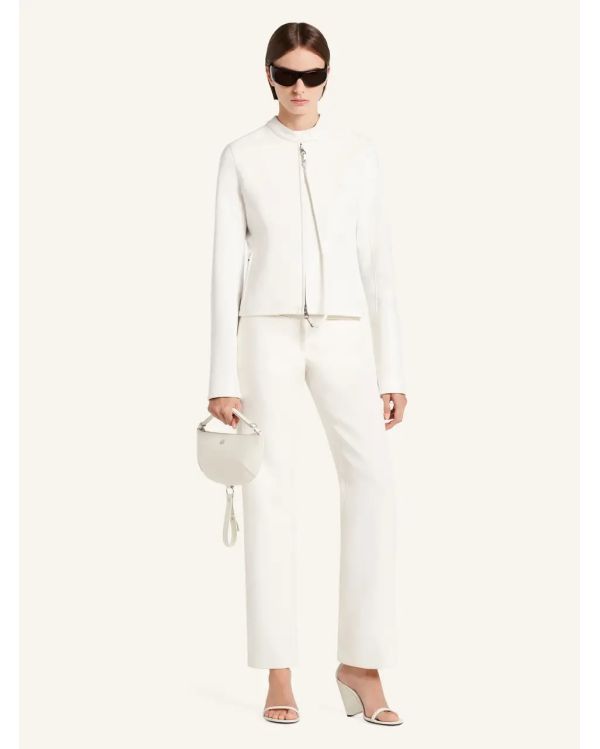 VESTE CITY VINYL BIKER BLANC HERITAGE