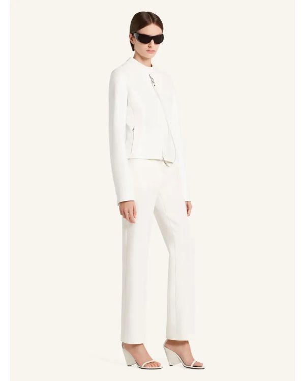 VESTE CITY VINYL BIKER BLANC HERITAGE 2