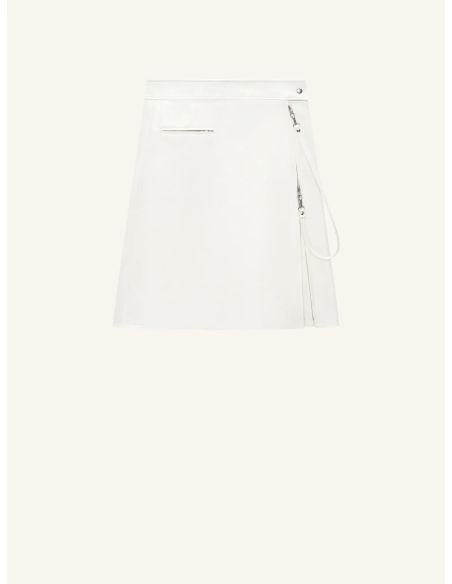 JUPE ZIPPED VINYL BLANC HERITAGE