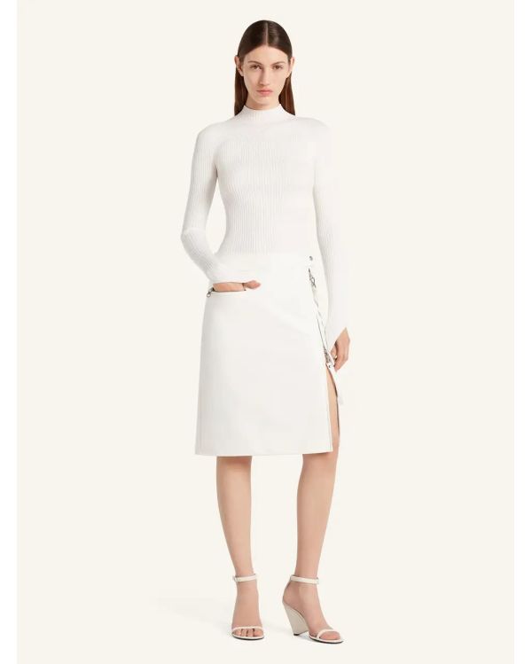 JUPE ZIPPED VINYL BLANC HERITAGE