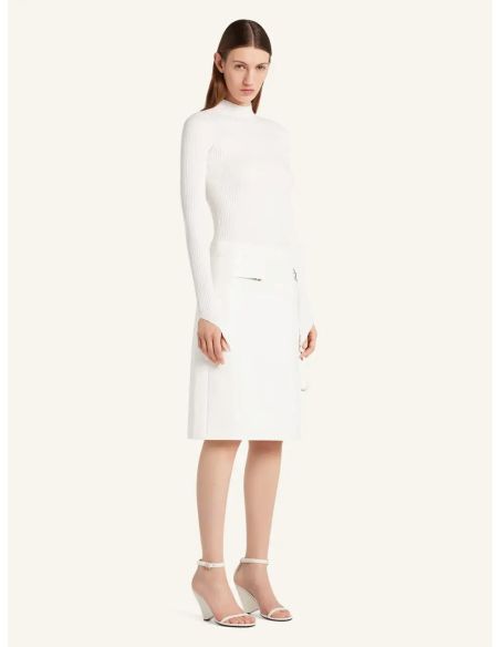 JUPE ZIPPED VINYL BLANC HERITAGE
