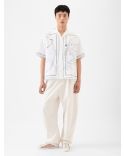 THE WHITE/BLACK DOG PRINT DENIM SHIRT