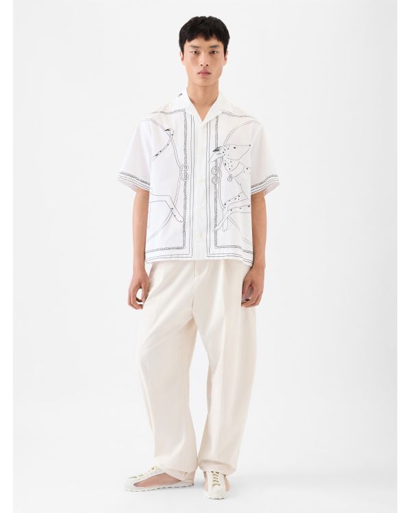 LA CHEMISE JEAN PRINT DOG BLANC/NOIR