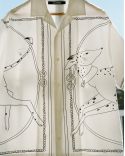 THE WHITE/BLACK DOG PRINT DENIM SHIRT
