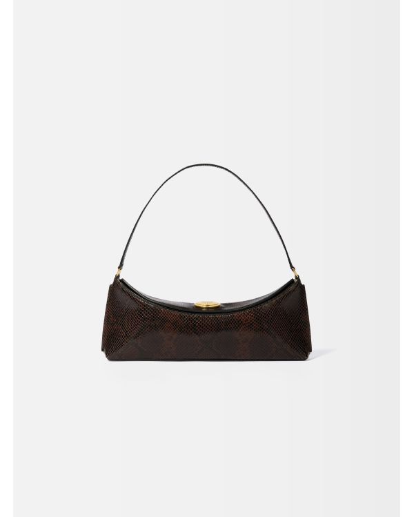 THE DARK BROWN OVALO CLUTCH BAG
