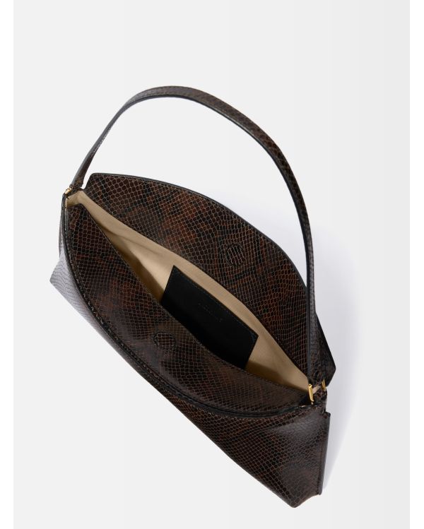 THE DARK BROWN OVALO CLUTCH BAG