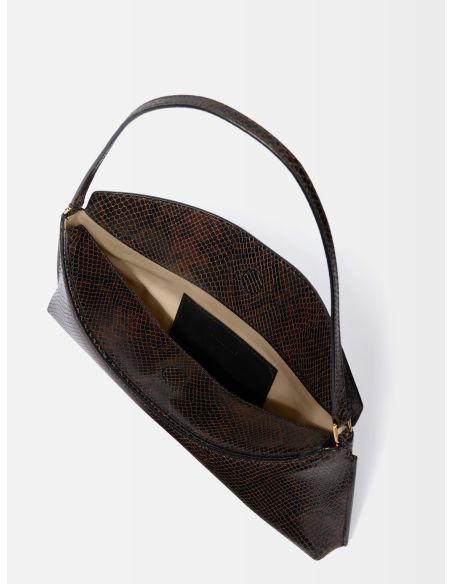 THE DARK BROWN OVALO CLUTCH BAG