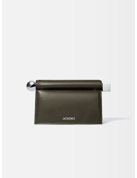 THE DARK KHAKI ROUND SQUARE CLUTCH BAG