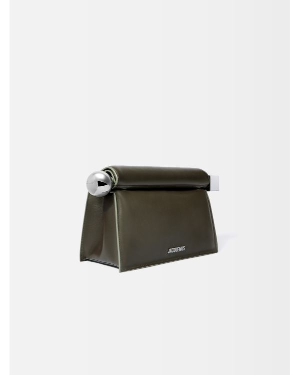 LA POCHETTE ROND CARRE KHAKI FONCÉ 2