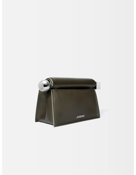 THE DARK KHAKI ROUND SQUARE CLUTCH BAG