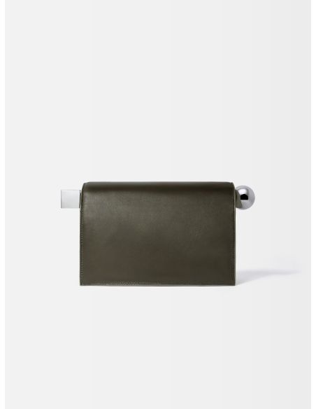 LA POCHETTE ROND CARRE KHAKI FONCÉ