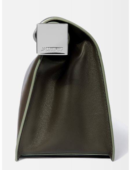 THE DARK KHAKI ROUND SQUARE CLUTCH BAG