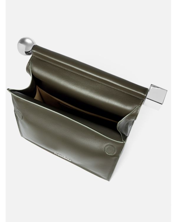 THE DARK KHAKI ROUND SQUARE CLUTCH BAG