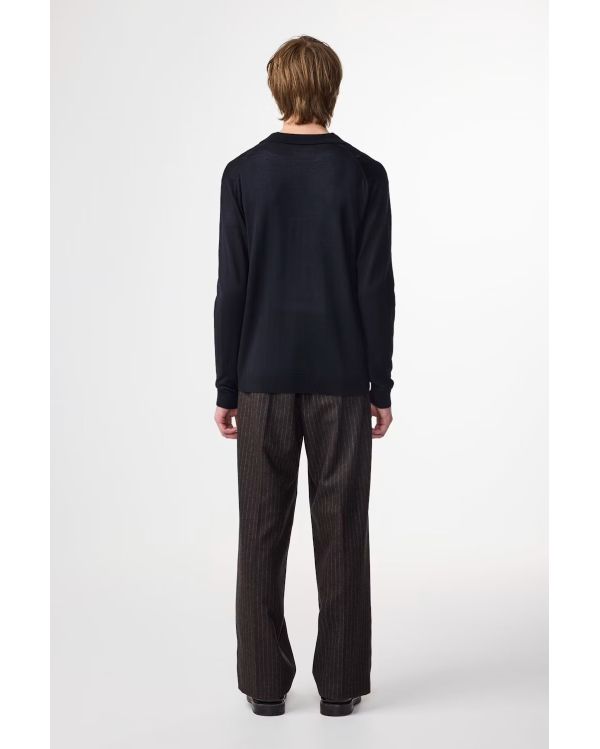 THOR DEEP NAVY LIGHTWEIGHT POLO CARDIGAN