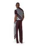 MERINO WOOL DIAGONAL TENNIS POLO IN BURGUNDY