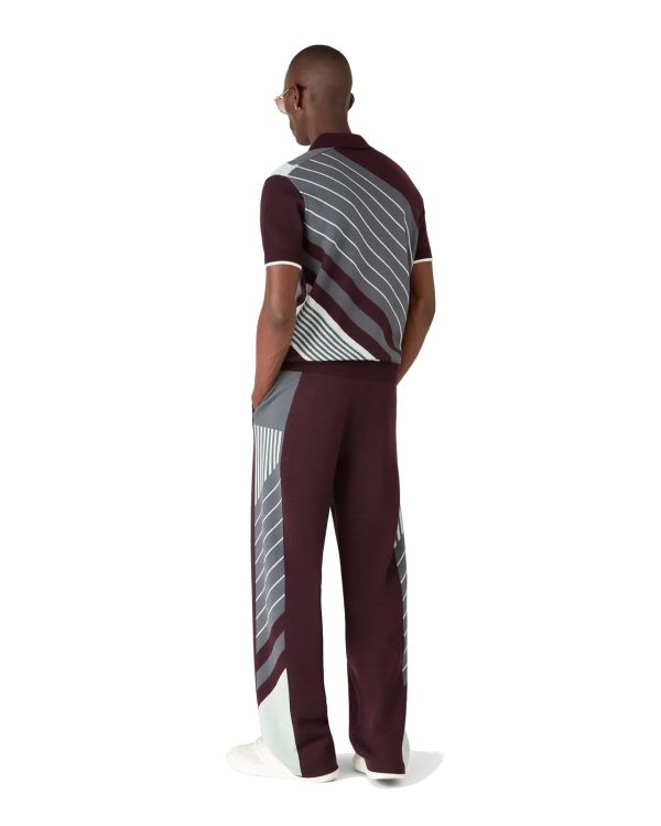 POLO DE TENNIS EN LAINE MÉRINOS DIAGONALE BORDEAUX 2