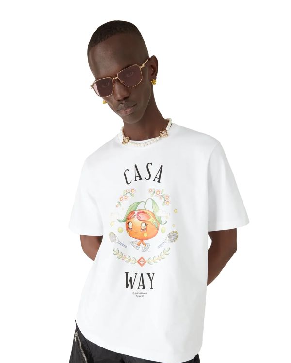 TSHIRT CASA WAY ORANGE MASCOT WHITE