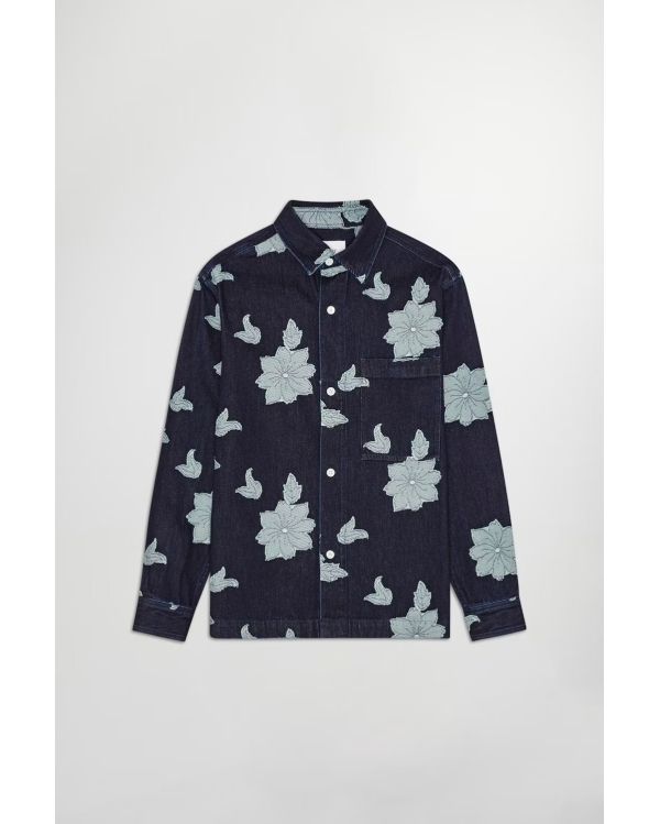 ADWIN FIL-COUPÉ JACQUARD BLUE DENIM SHIRT