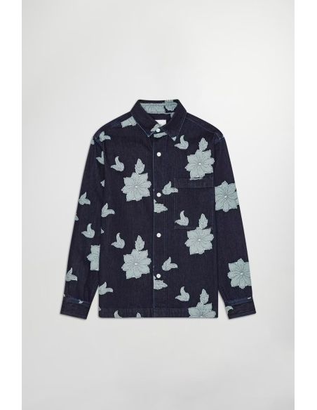ADWIN FIL-COUPÉ JACQUARD BLUE DENIM SHIRT